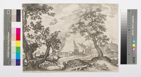 Paisaje mostrando el rapto de Ganimedes, c.1600