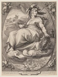 Palas Atenea, de Tres diosas sentadas en las nubes
