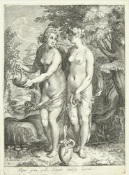 Dos de las ninfas de Diana junto a un arroyo