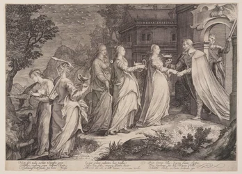 Vírgenes prudentes recibidas por Nuestro Señor, de la parábola de las vírgenes prudentes e insensatas