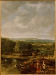 Paisaje italiano con figuras