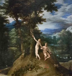 El pecado original, c.1586-89 (óleo sobre lienzo)