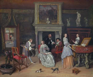 Fantasía interior con Jan Steen y la familia de Gerrit Schouten