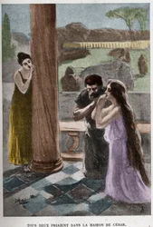 Ambos rezaron en la casa de César (capítulo VIII) ilustración de Jan Styka (1858-1925) para la novela 