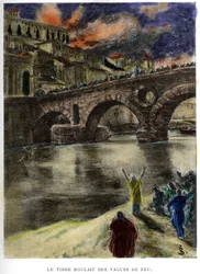 El Tíber (Tevere) rodaba olas de fuego