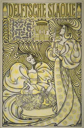 Cartel para aceite de ensalada Delft, 1894