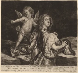 Aquiles como Pirra con Cupido