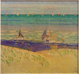 Paisaje de dunas con veleros