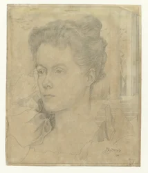Retrato de la esposa de Jan Toorop, Annie Hall, o de su hermana Janet Hall