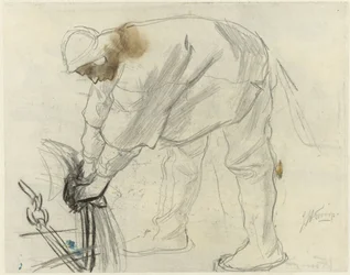 Estudio de un marinero con un ancla