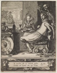 La muerte sorprende a una pareja, c.1618-20 (aguafuerte y grabado)
