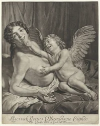 venus en amor Venus lujuriosa y Cupido gentil (título sobre el objeto)
