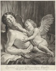 Venus y Amor
Lasciva Venus Blandusque Cupido (título en el objeto)