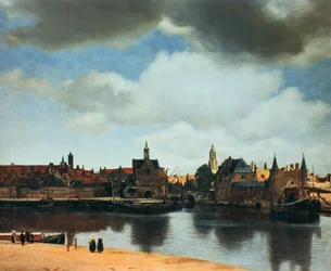 Vista de Delft, Países Bajos, después del incendio, c. 1658