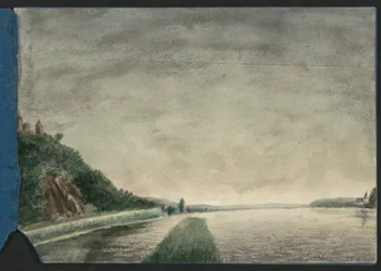 Paisaje de montaña junto a un lago