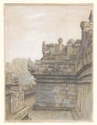 Vista de una de las terrazas del Borobúdur