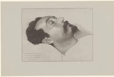 Nicolaas de Roever en su lecho de muerte
Ita mensis martii die XII anno domini MDCCCXCIII Nicolaus de Roever quievit R.I.P. (título en el objeto)