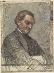 Retrato de un hombre, con la mirada baja