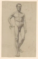 Desnudo masculino de pie, visto de frente