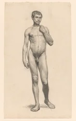 Desnudo masculino de pie, visto de frente