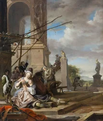 Un patio italiano, c.1660-65 (óleo sobre lienzo)