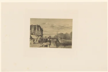 Paisaje urbano con canal