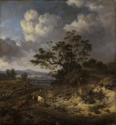 Paisaje montañoso con vacas
