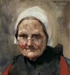 Katwijk Fishwife, or Fishwife of Katwijk (acuarela, gouache y lápiz sobre papel)