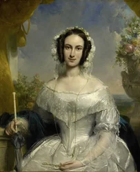 Agatha Petronella Hartsen (1814-78). Vestida de novia con motivo de su matrimonio con Jan van der Hoop el 17 de marzo de 1841