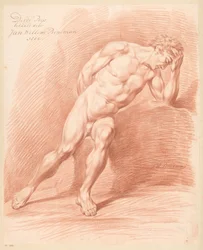 Desnudo masculino sentado, visto de frente (3er premio 1800)