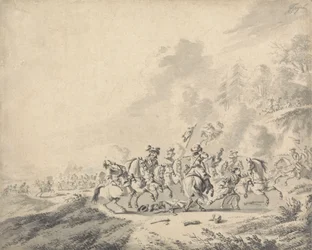 Una batalla de caballería