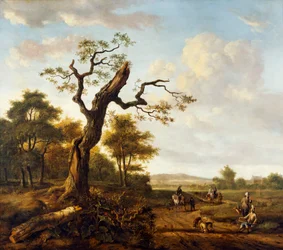 A Hawking Party (óleo sobre lienzo)