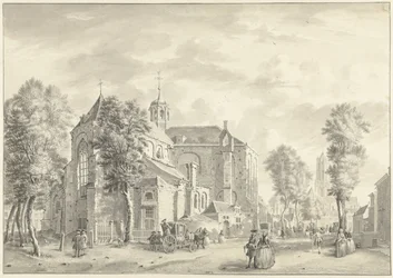 Pieterskerk en Utrecht con la Catedral al fondo
