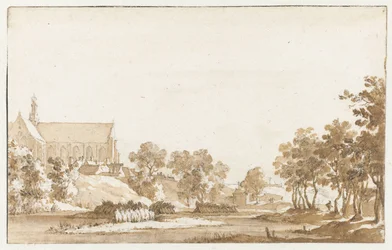 Vista de la iglesia de St Laurenskerk en Alkmaar