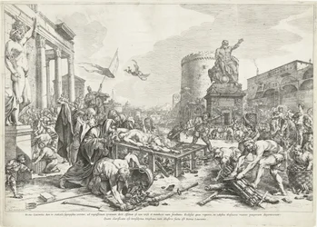 Martelaarschap van Heilige Lawrence Beato Lawrence mientras (...) es Rome Lawrence (título sobre objeto)
