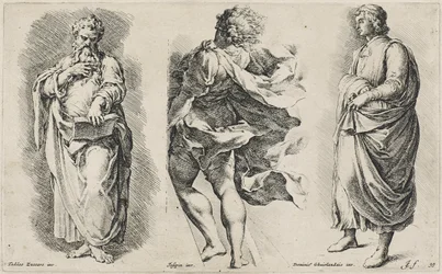 Tres figuras sin título después de tres artistas italianos