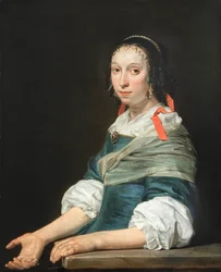 Retrato de una joven, pintura de Jan de Bray (ca 1627-1697)