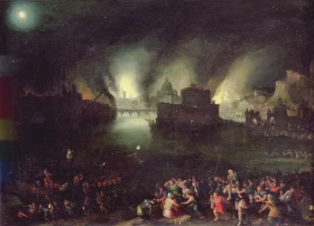 Eneas Rescatando a Anquises del Saqueo de Troya