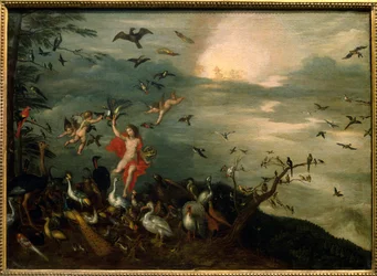 Aire. Alegoría de los elementos naturales. Pintura de Jan Brueghel I (Jean Breughel, Bruegel o Breugel) conocido como De Velours