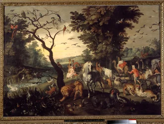 Entrada en el Arca Los animales entran en el Arca de Noé antes del Diluvio