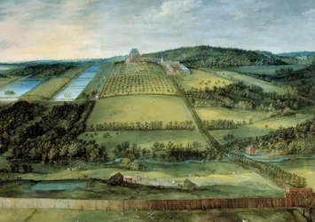Paisaje con el Chateau Mariemont ahora destruido cerca de Bruselas