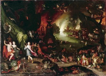 Orfeo en el inframundo. Pintura de Jan Bruegel el Viejo, llamado Bruegel de Velours (Brueghel o Breughel)