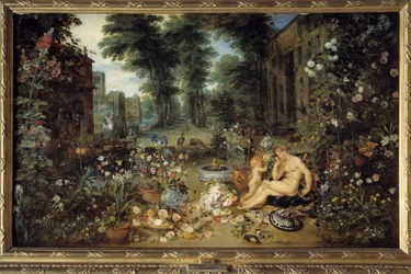 Olfato. Alegoría de los cinco sentidos. Pintura de Jan I Brueghel Dit De Velours (1568-1625)
