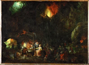 La tentación de San Antonio el Grande (pintura sobre cobre)