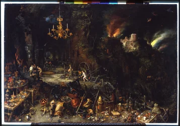 El fuego por Brueghel Jan I (1568-1625) 1621