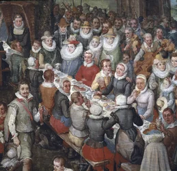 Banquete de boda presidido por el Archiduque Alberto de Austria y la Archiduquesa, Detalle