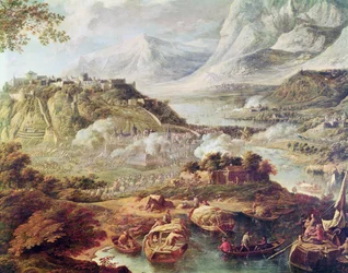 Asalto a una fortaleza (óleo sobre lienzo)