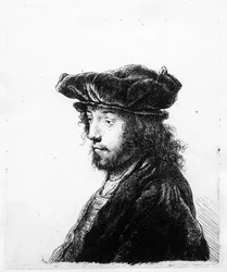 Una cabeza oriental, grabado por Rembrandt, c.1635