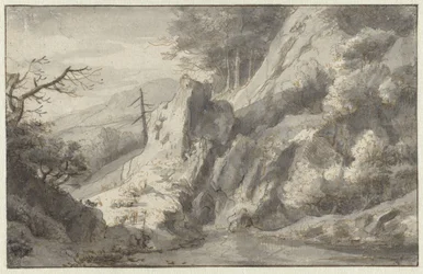 Paisaje de montaña con coníferas muertas