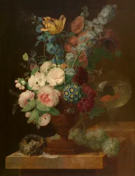 Ramo de flores (óleo sobre tabla)